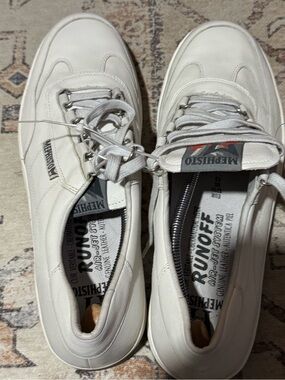 Mephisto White Leather Men's Low-Top Sneakers